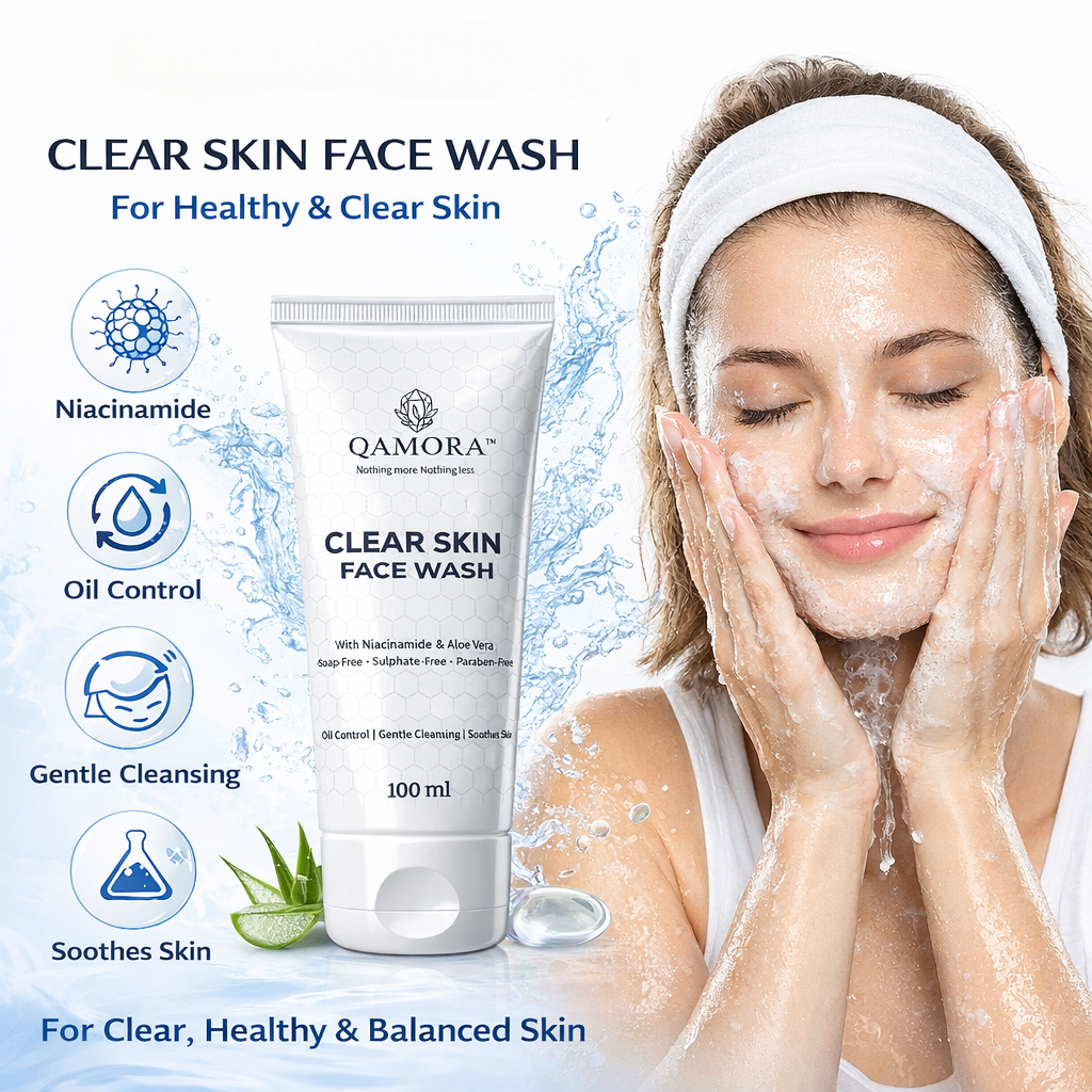 Oil control acne face wash by QAMORA for fresh and clear skin